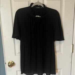 Lauren Ralph Lauren Black Ruffled Blouse